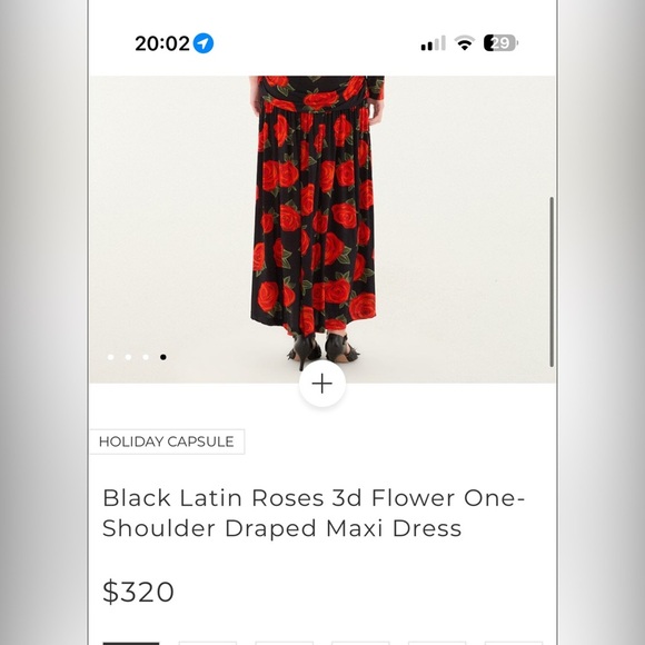 Farm Rio: Black Latin Roses 3d Flower One-Shoulder Draped Maxi Dress - Picture 7 of 10